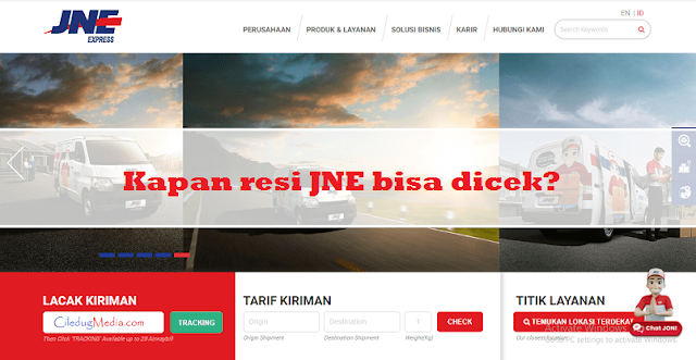 Kapan resi JNE bisa dicek?